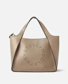 Stella Mccartney Dove Grey Alter Mat Stella Logo Handbag In Nude