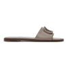 VALENTINO GARAVANI TAUPE VLOGO SLIDES