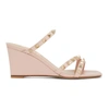 VALENTINO GARAVANI PINK ROCKSTUD WEDGE HEELED SANDALS