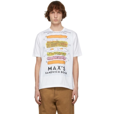 Junya Watanabe Sandwich Graphic-print Cotton-jersey T-shirt In White