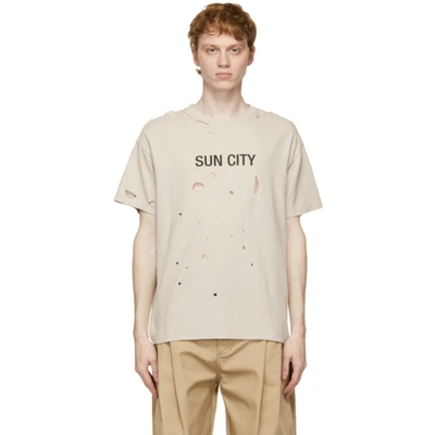 Sankuanz Grey 'sun City' Holes T-shirt