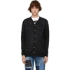 JUNYA WATANABE BLACK LINEN JERSEY EMBROIDERY CARDIGAN