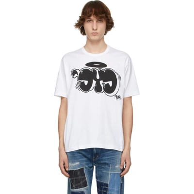 Junya Watanabe Man Disc Tee White X Black In White,black