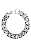 Karat Rush Sterling Silver Gunmetal-tone Italian Curb Link Bracelet In Gunmetal