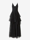 GIVENCHY GIVENCHY CHANTILLY LACE RUFFLES MAXI DRESS