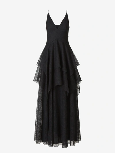 Givenchy Tiered Chantilly-lace Gown In Black