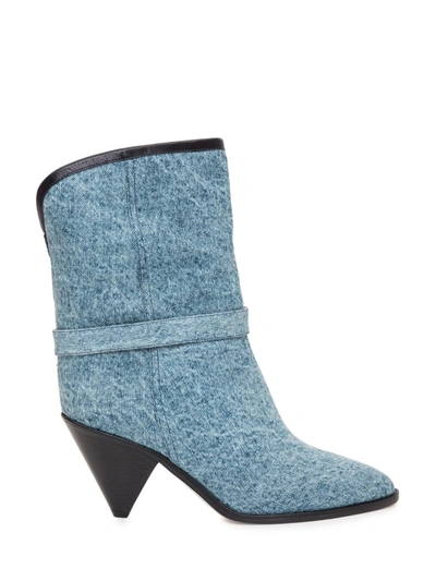 Isabel Marant Denim Ankle Boots In Blue