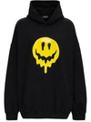 Balenciaga Oversized Printed Appliquéd Cotton-jersey Hoodie In Black