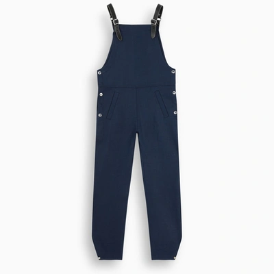 Burberry Contrast-stitch Denim Jumpsuit In Blue