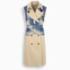BURBERRY DOUBLE-BREASTED SLEEVELESS TRENCH COAT,4568178126614-I-BURBE-A9393