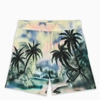 Palm Angels Paradise Print Drawstring Mesh Shorts In Multicolor