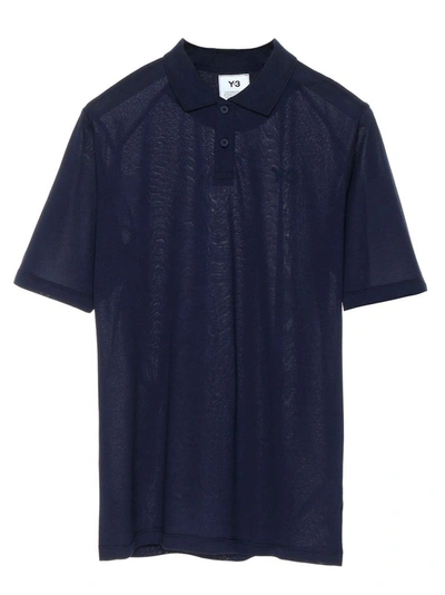 Adidas Y-3 Yohji Yamamoto Men's Blue Cotton Polo Shirt