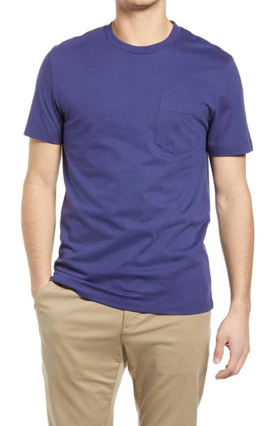 French Connection Short Sleeve Pocket T-shirt In Blue Ribbon