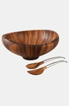 Nambe Butterfly Salad Bowl With Servers