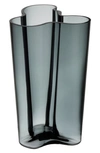 Monique Lhuillier Waterford Alvar Aalto Finlandia Crystal Vase In Dark Grey