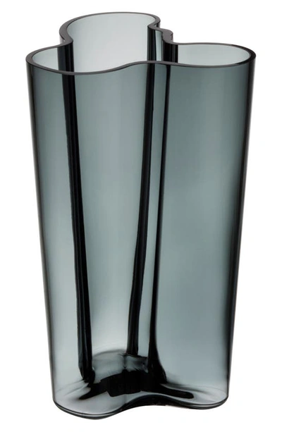 Monique Lhuillier Waterford Alvar Aalto Finlandia Crystal Vase In Dark Grey