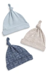 Nordstrom Babies' 3-pack Knotted Hats In Puppy Pack