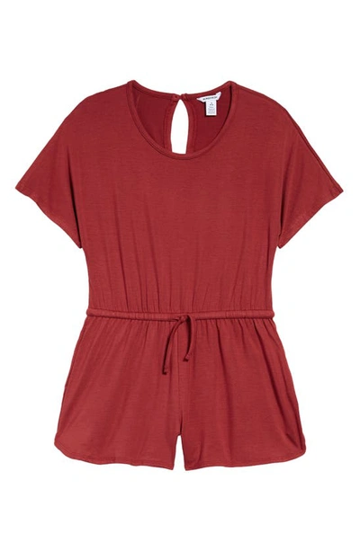 Nordstrom Kids' Jersey Romper In Red Brick