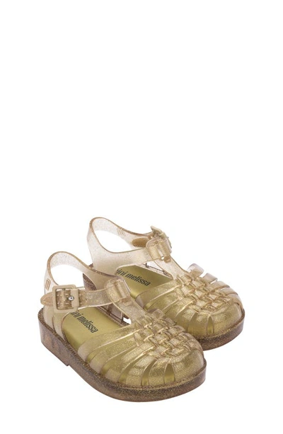 Mini Melissa Kids' Melissa Possession Jelly Sandal In Beige Glitter