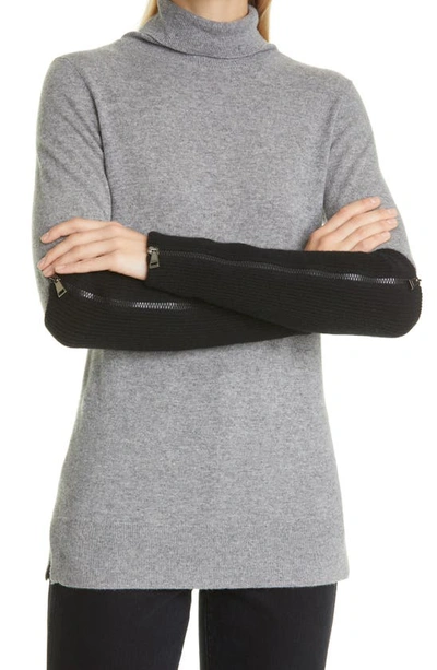 Moncler Zip Wool Blend Arm Warmers In Black