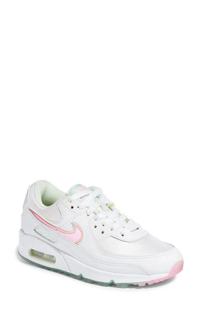 Nike Air Max 90 Sneakers In White/ Arctic Punch/ Green