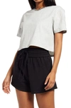 Open Edit Boxy Crop T-shirt In Grey Light Heather