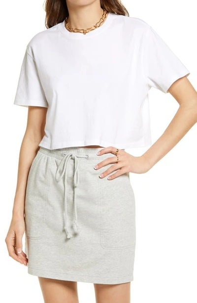 Open Edit Boxy Crop T-shirt In White