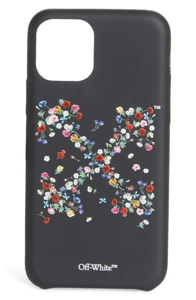 Off-white Floral Arrow Logo Iphone 11 Pro Case In Black Mult