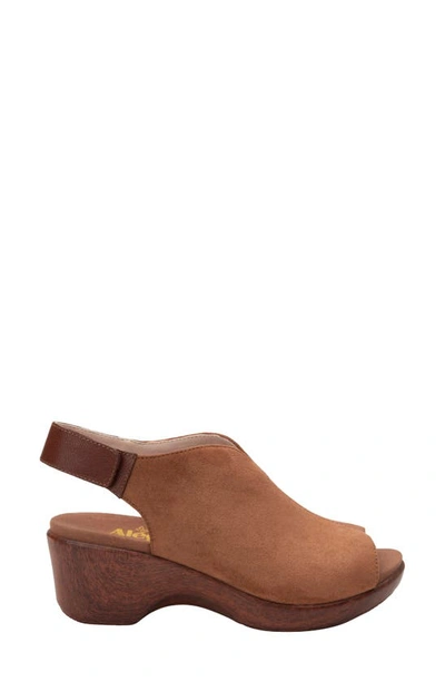 Alegria Rosie Slingback Sandal In Tan Suiede Leather