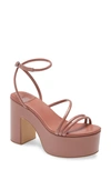 Jeffrey Campbell Mamba Platform Ankle Strap Sandal In Dusty Blush Patent