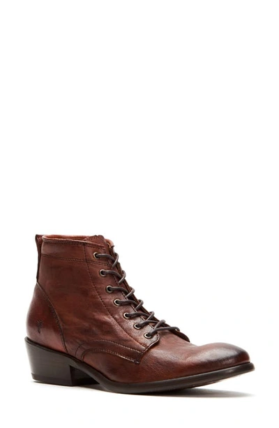 Frye Carson Lace-up Bootie In Cognac Soft Vintage