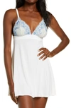 Black Bow Demure Chemise In White White/ Blue Ice