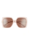 Burberry 57mm Square Sunglasses In Pink/ Brown