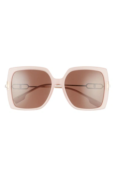 Burberry 57mm Square Sunglasses In Pink/ Brown