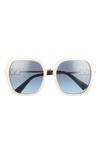 VALENTINO 57MM GEOMETRIC SUNGLASSES,VA408157-Y