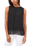 Vince Camuto Layered Hem Sleeveless Top In Rich Black