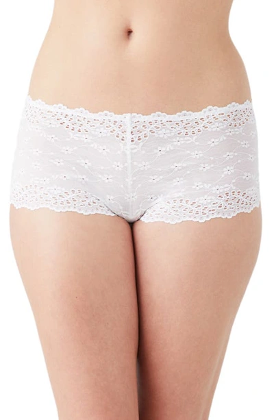 B.tempt'd By Wacoal Inspired Eyelet Boy Shorts In White