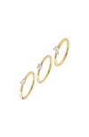 Ajoa Danya Set Of 3 Cubic Zirconia Rings In Gold