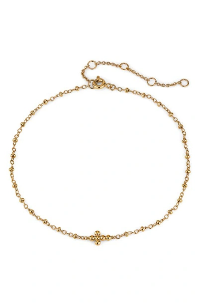 Ajoa Cross Pendant Anklet In Gold