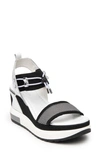 Nerogiardini Bungee Comfort Wedge Sporty Sandals In Black