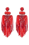 Deepa Gurnani Jody Beaded Tassel Earrings In Red