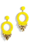 Deepa Gurnani Franka Beaded Fringe Drop Earrings In Yellow