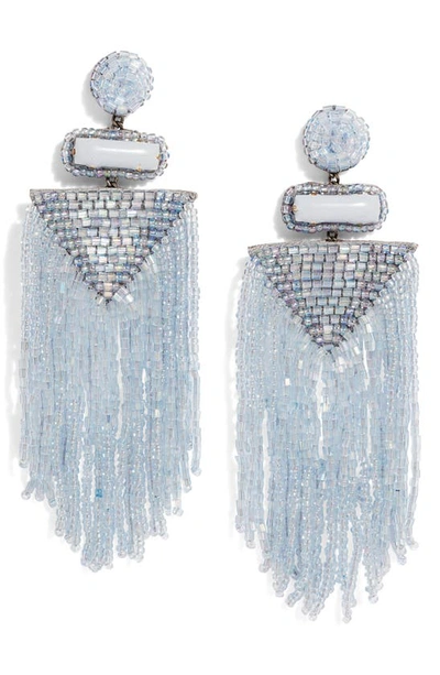 Deepa Gurnani Jody Beaded Tassel Earrings In Powder Blue