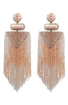 Deepa Gurnani Jody Beaded Tassel Earrings In Peach