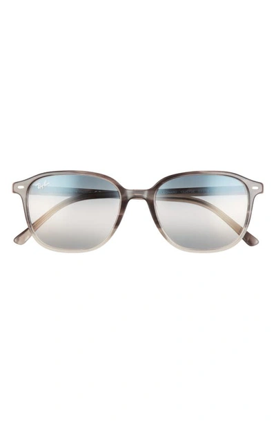 Ray Ban Leonard 53mm Gradient Square Sunglasses In Brn Havana