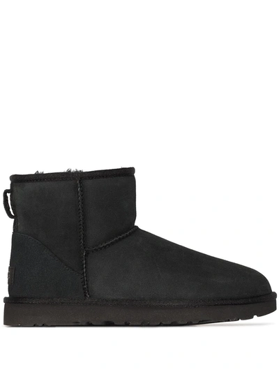 Ugg Mini Classic Ii Black Pull-on Boots In Suede Woman In Nero