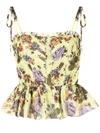 ULLA JOHNSON EFFIE BOUQUET-PRINT PEPLUM TOP