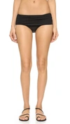 Norma Kamali Bill Ruched Super Low-rise Bikini Bottom In Black