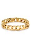 Hmy Jewelry 18k Gold Plated Stainless Steel Curb Chain Bracelet In Yellow