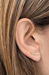 Adornia 14k Yellow Gold Vermeil Curved Climbers In Yellow